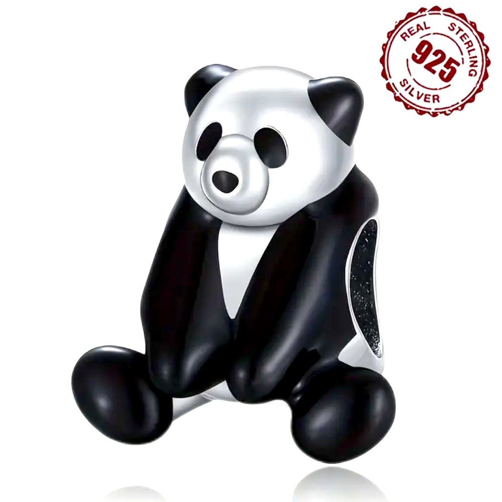Panda in 925 Sterling silver charm for bracelet or necklace NWT